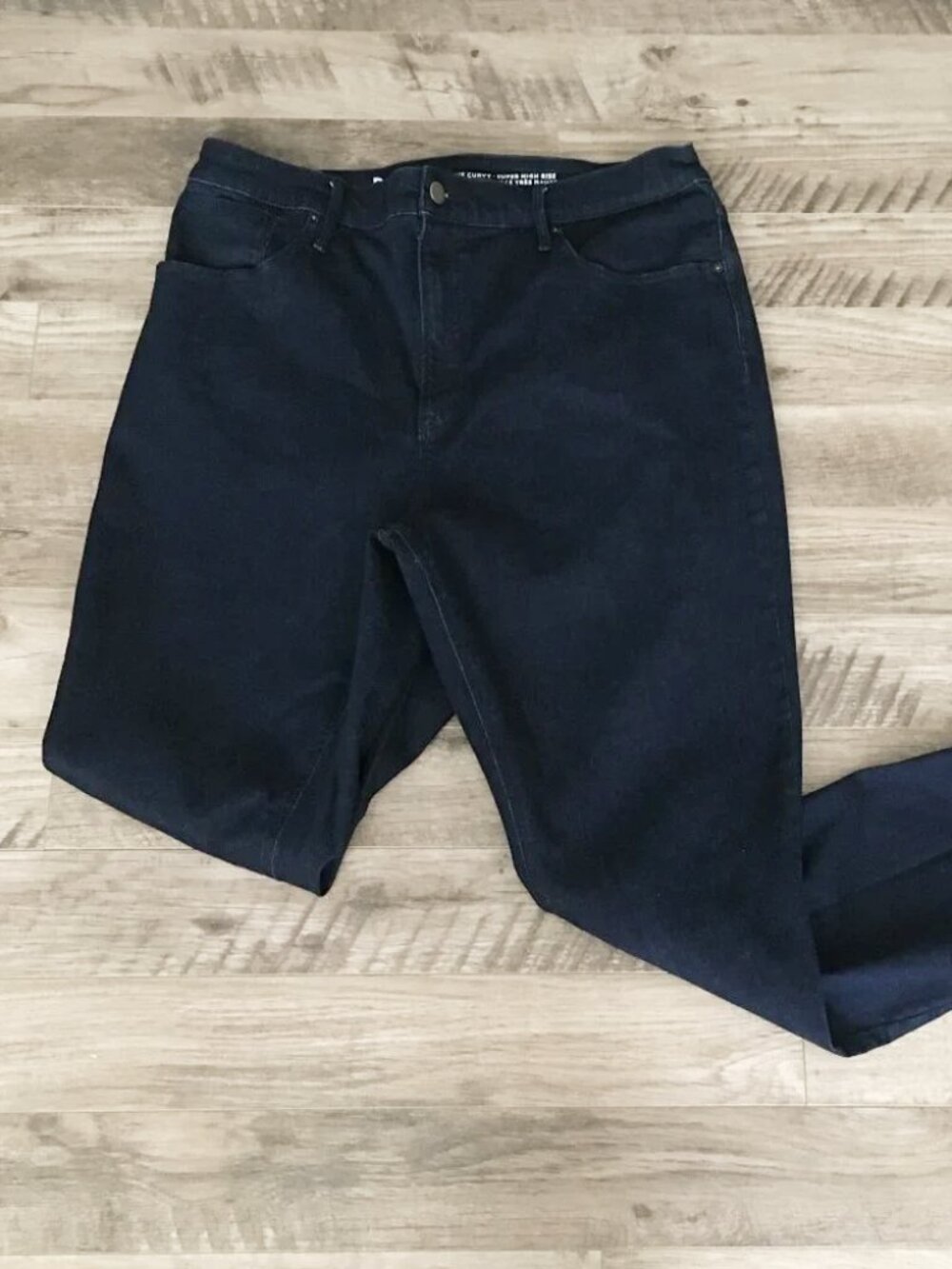 R Jeans Curvy Super High Rise Dark Blue Black Jeans 34 Tall